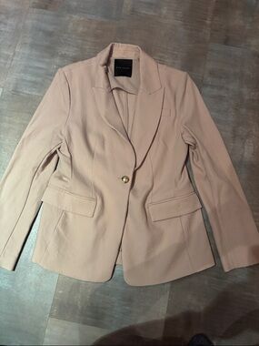 Elie Tahari Dusty Pink Single-Button Tailored Blazer